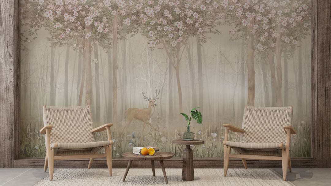 Forest Landscape Wallpaper Sepia