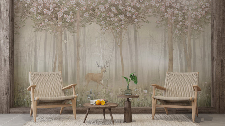 Forest Landscape Wallpaper Sepia