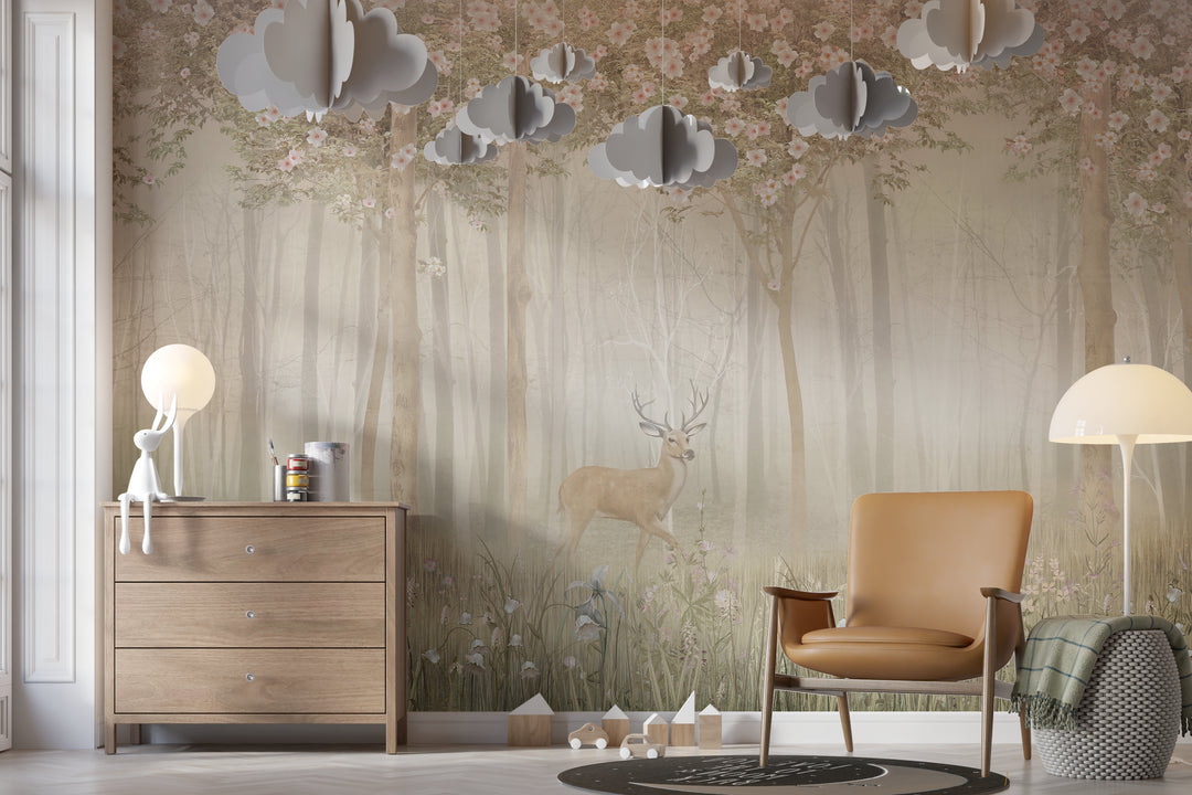 Forest Landscape Wallpaper Sepia