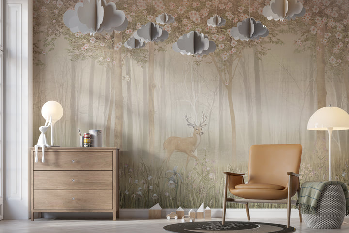 Forest Landscape Wallpaper Sepia