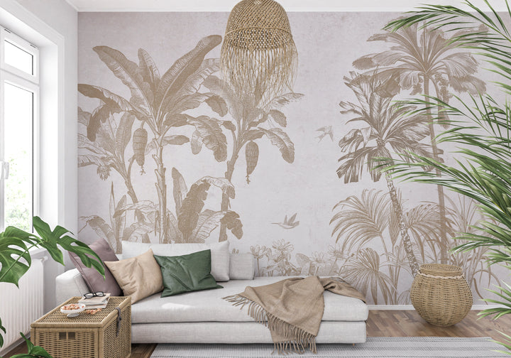 Papier peint paysage Sépia