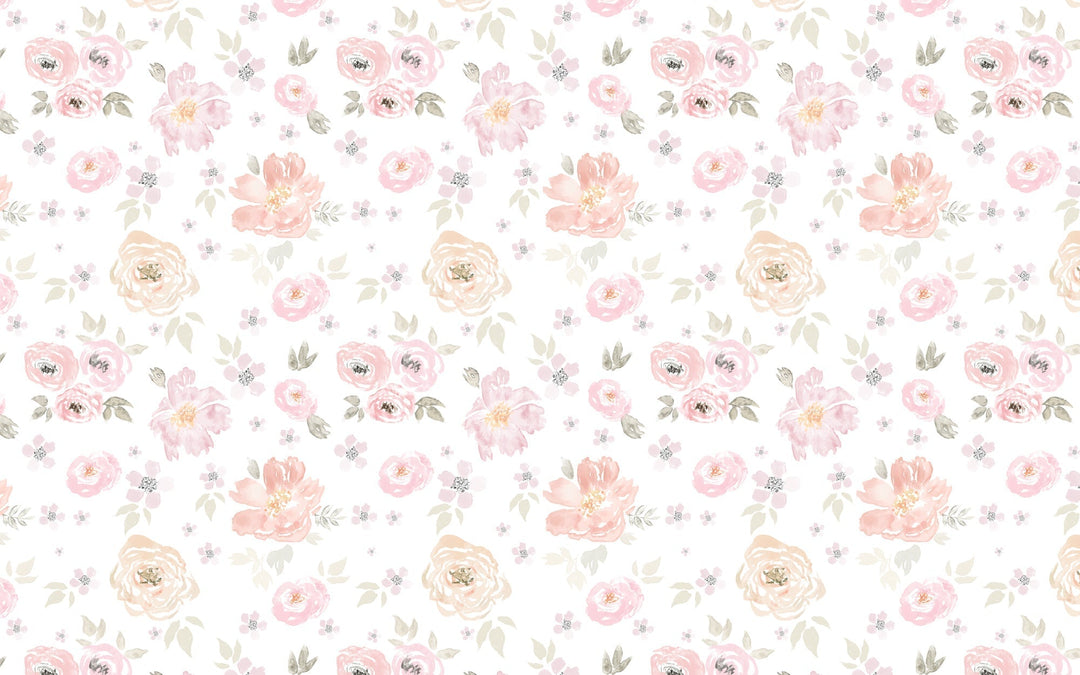 Papier peint petites fleurs roses - Kam & Leon