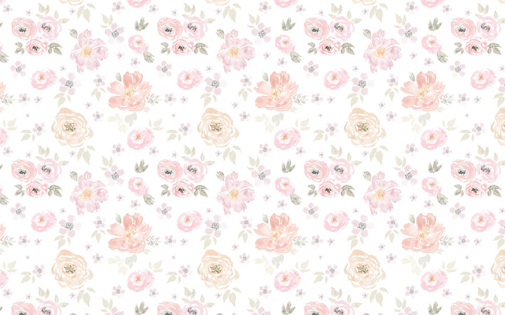 Papier peint petites fleurs roses - Kam & Leon