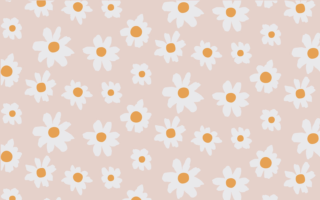 Papier Peint Petites Marguerites Roses