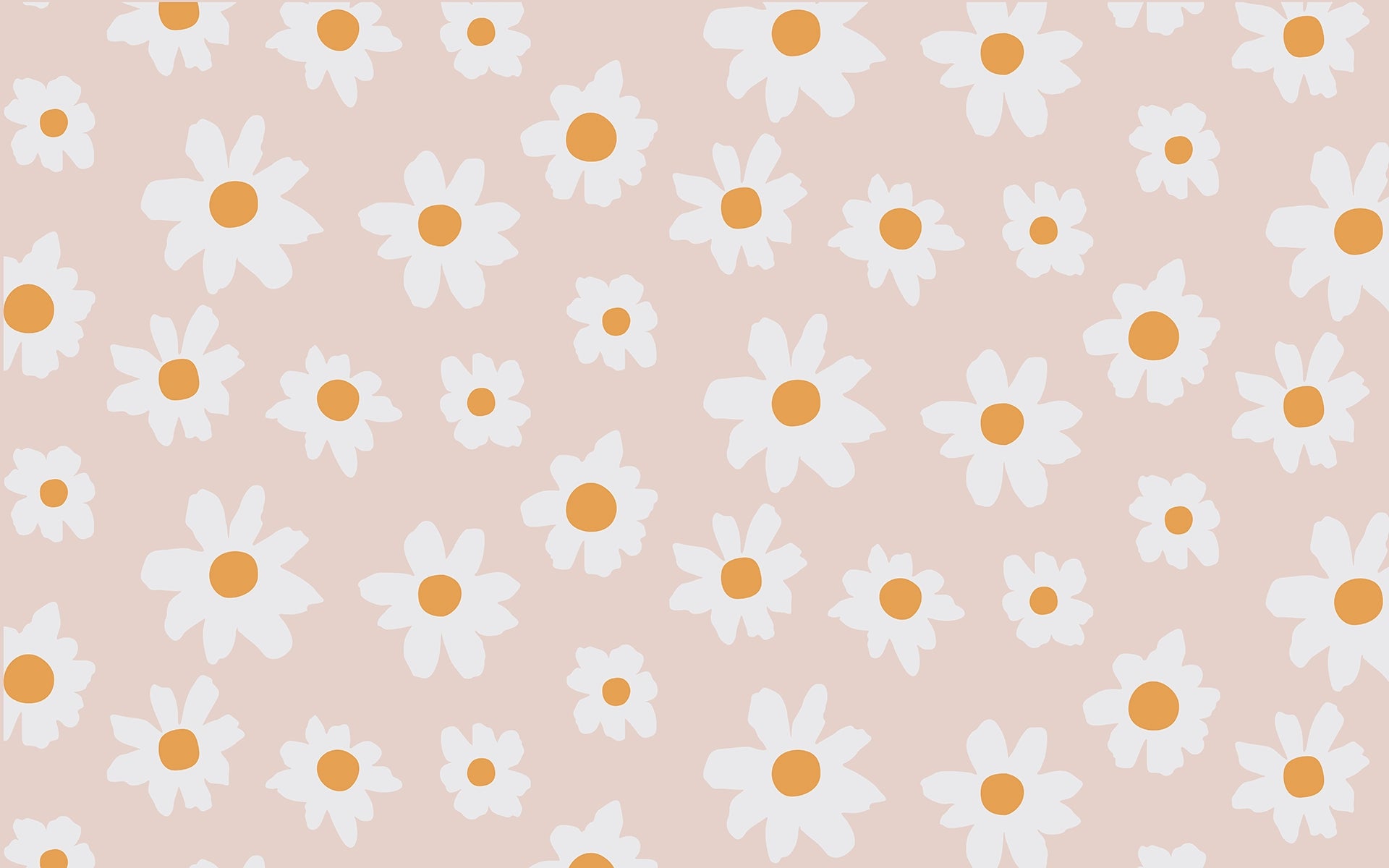 Papier Peint Petites Marguerites Roses