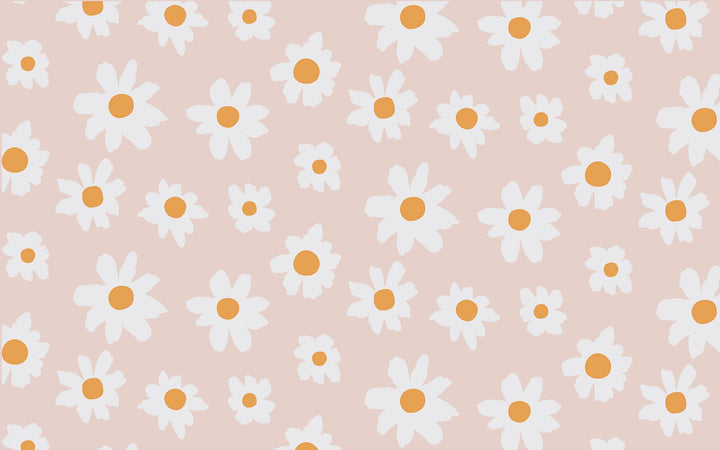 Papier Peint Petites Marguerites Roses