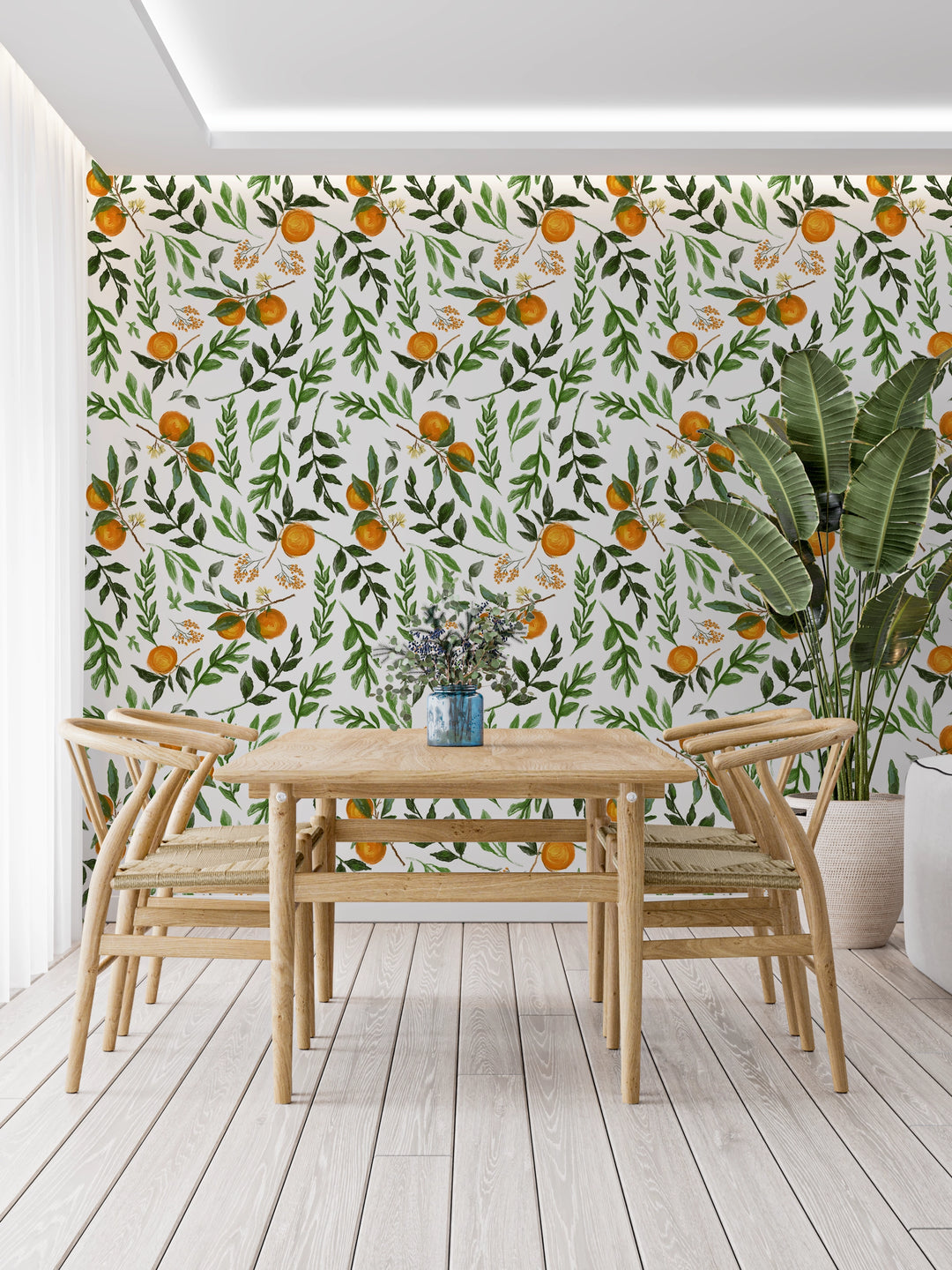 Papier peint petites oranges