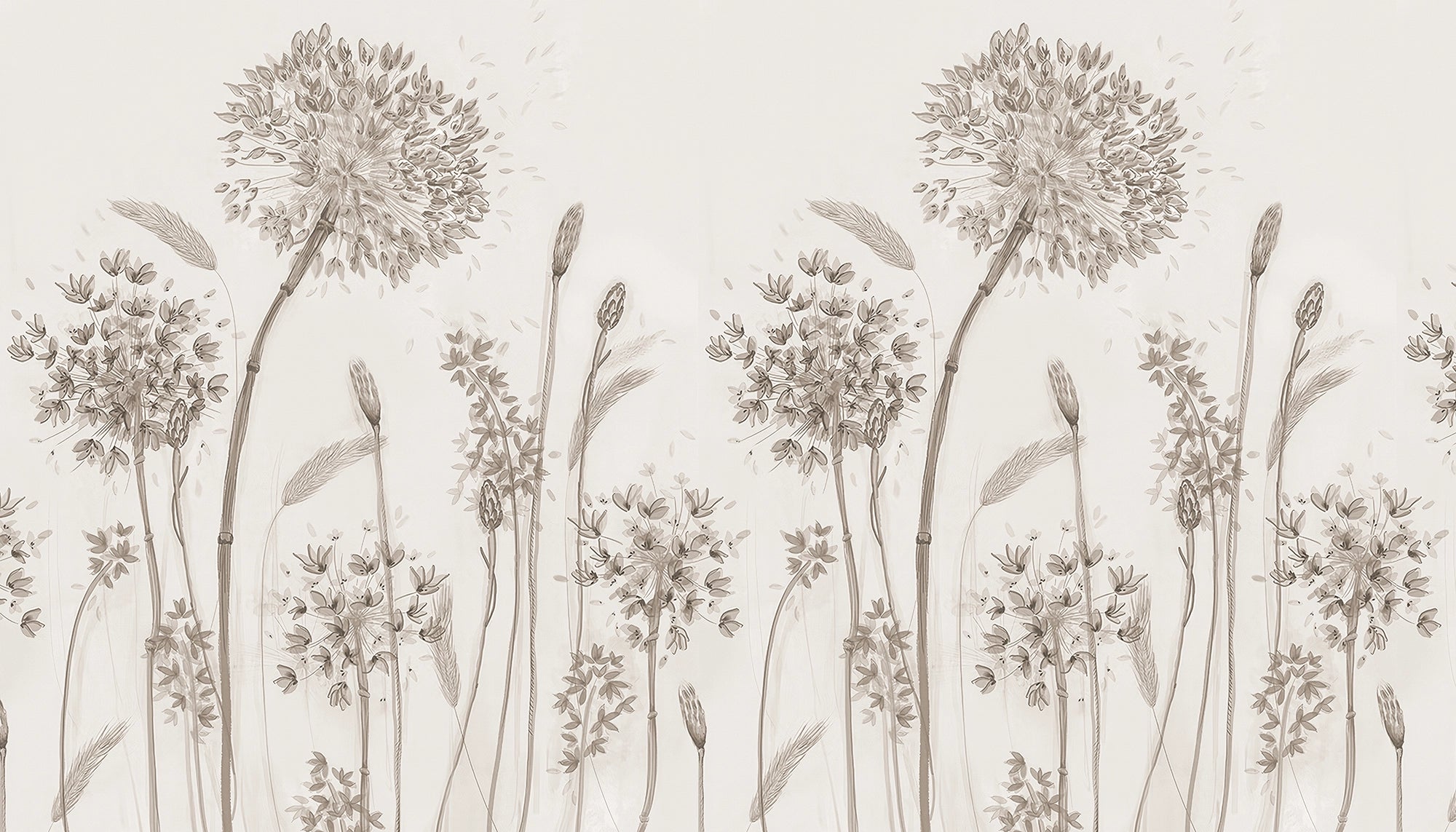 Papier peint Pissenlit beige