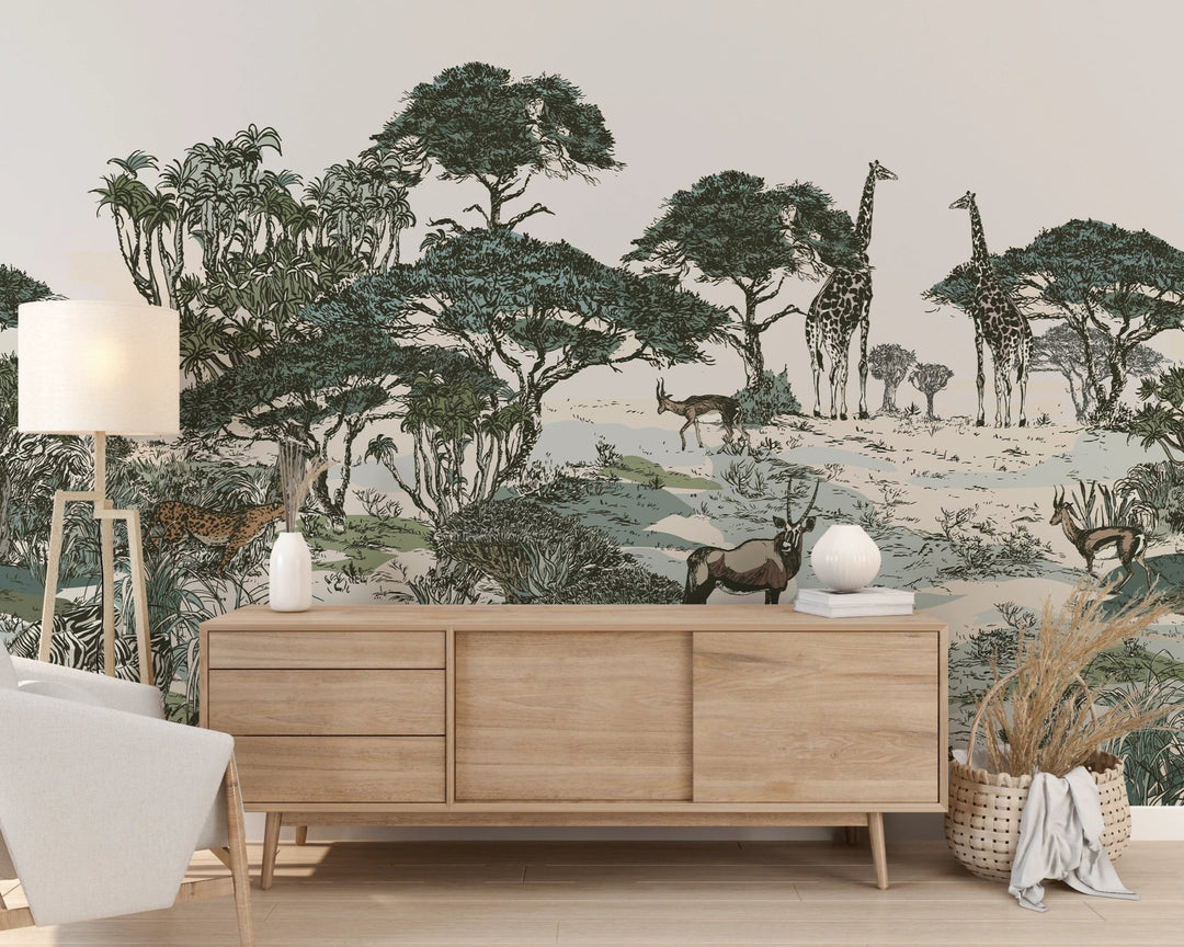 Papier Peint Safari Sauvage - Kam & Leon