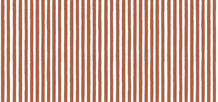 Papier Peint Salle de Bain Rayure Rétro Terracotta