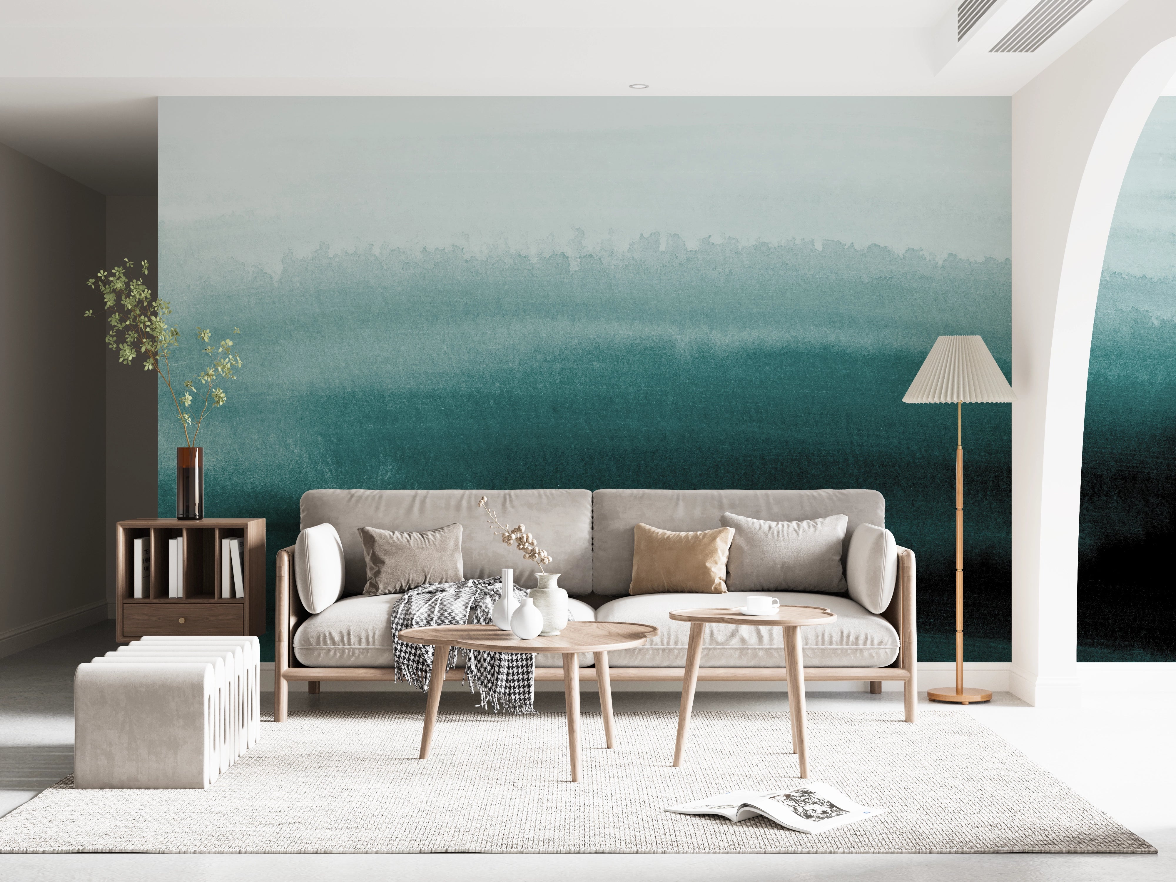 Papel pintado panorámico Degradado Esmeralda 