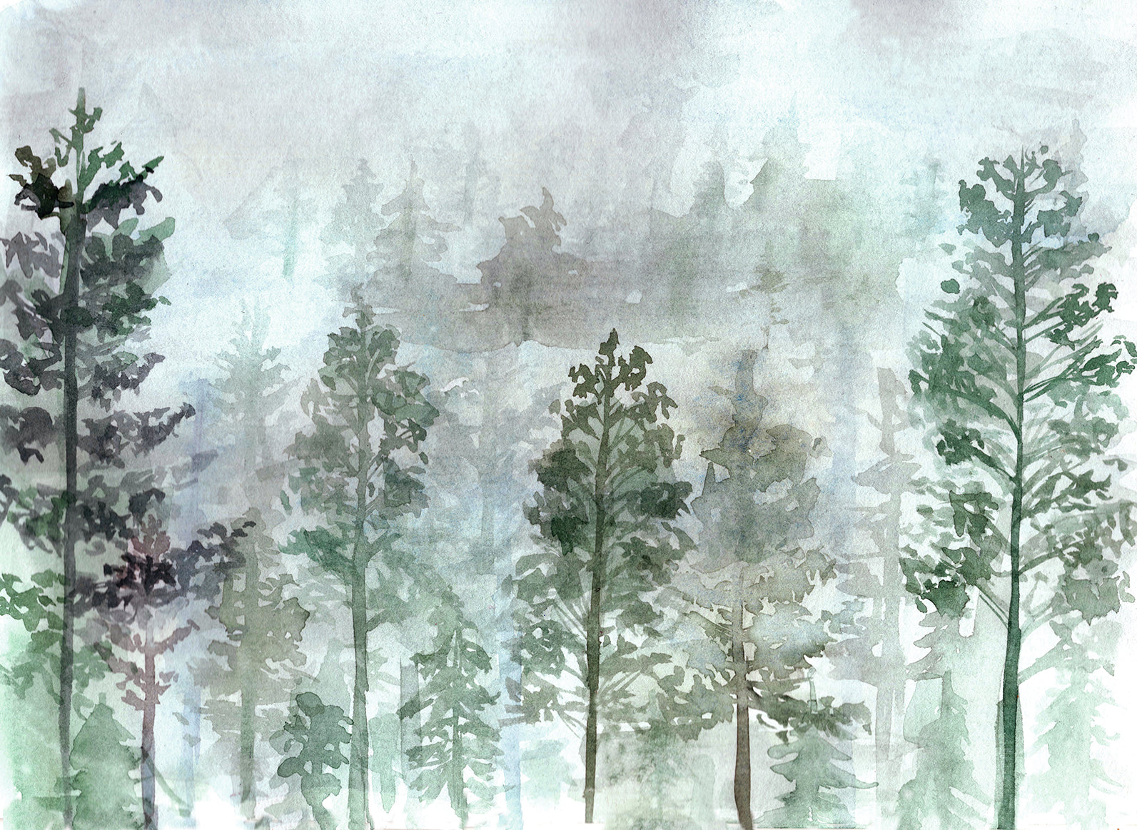 Aquarellbaumtapete