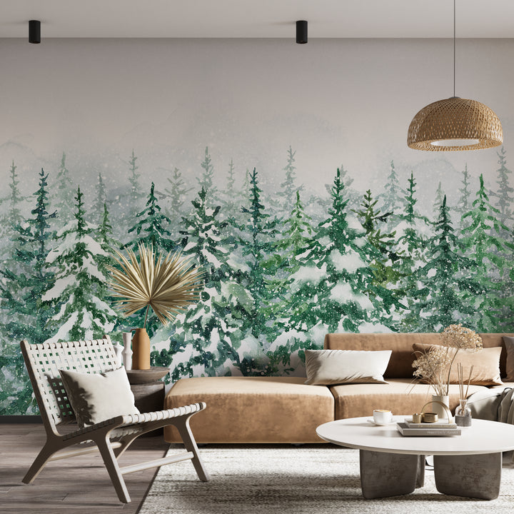 Papel de pantalla de Fir bajo la nieve