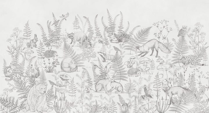 Papier peint Sous - Bois Enchanté - Kam et Léon