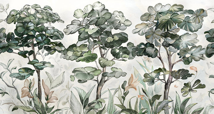 Papier peint sur mesure arbre tropicaux - Kam et Léon