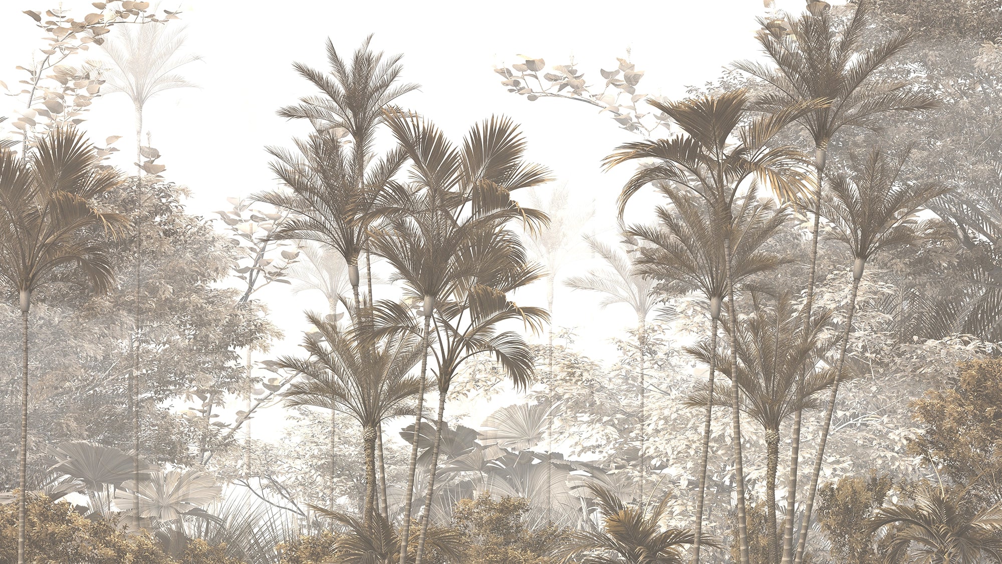 Custom-made wallpaper with tropical forest design