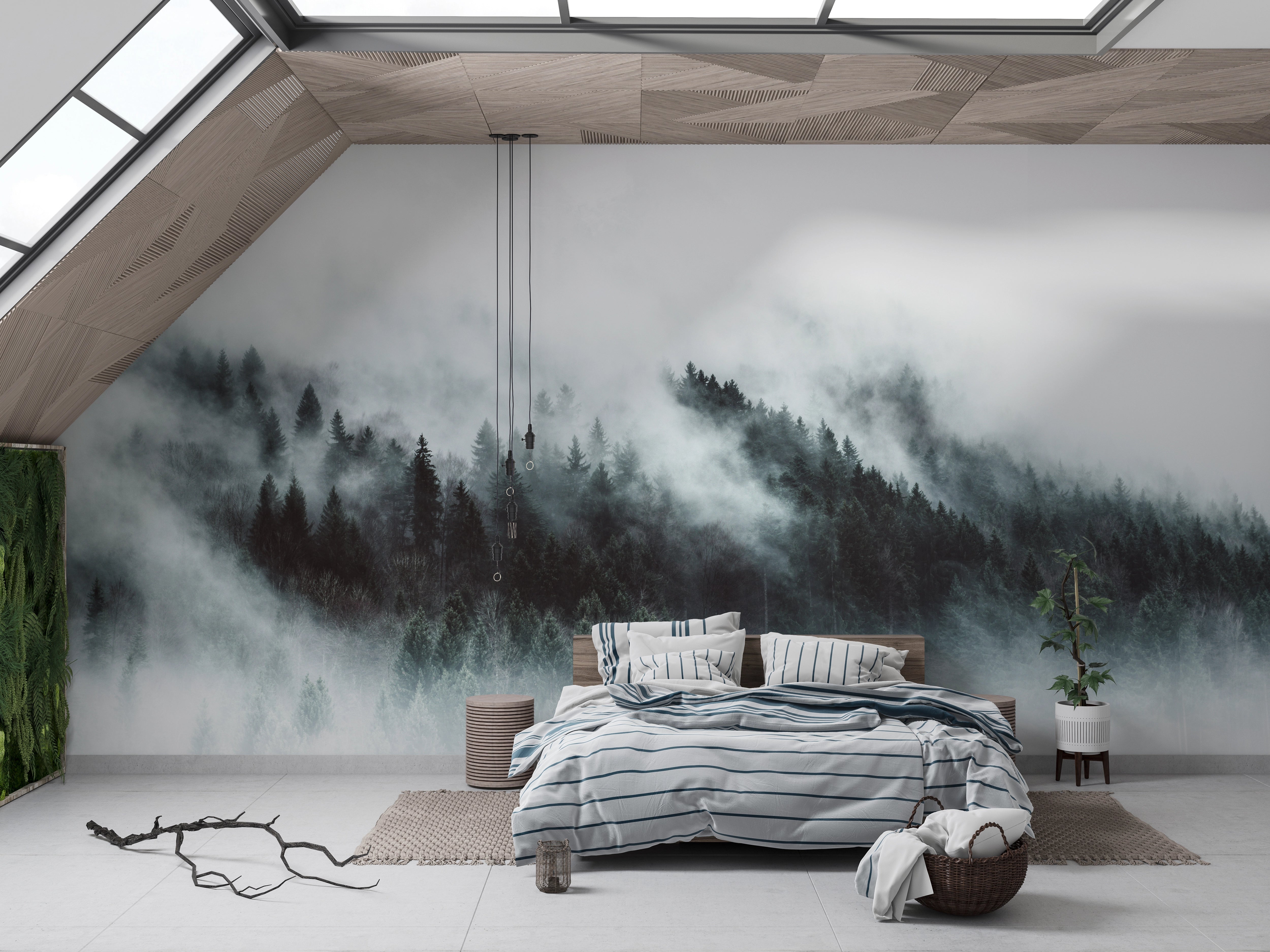 Custom wallpaper mountainside under the mist