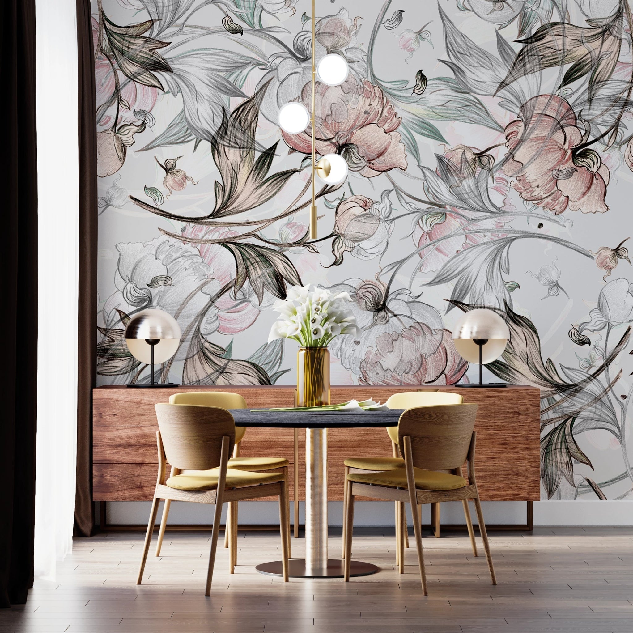 Papier peint tendance Douceur Florale - Kam & Leon