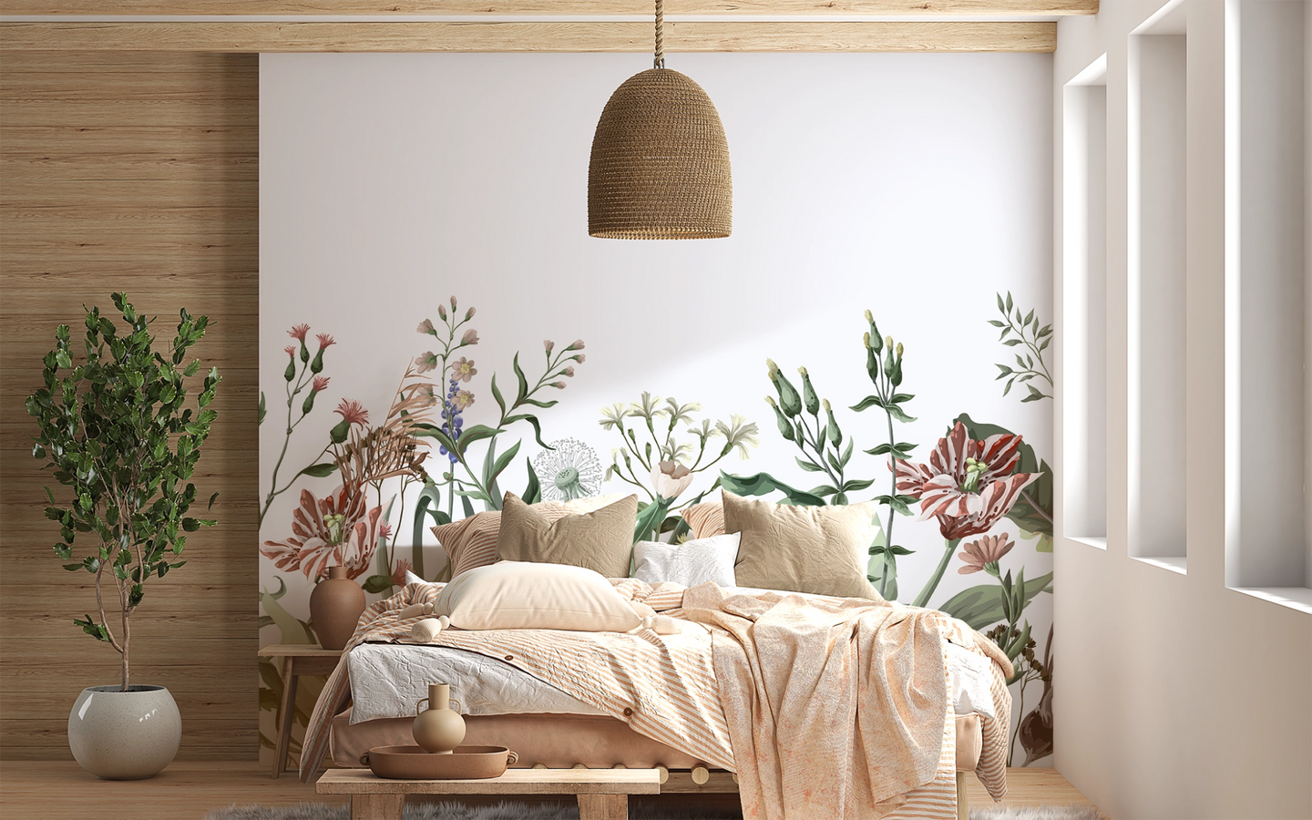 Papier peint Tendance Fleurs Des Champs - Kam & Leon