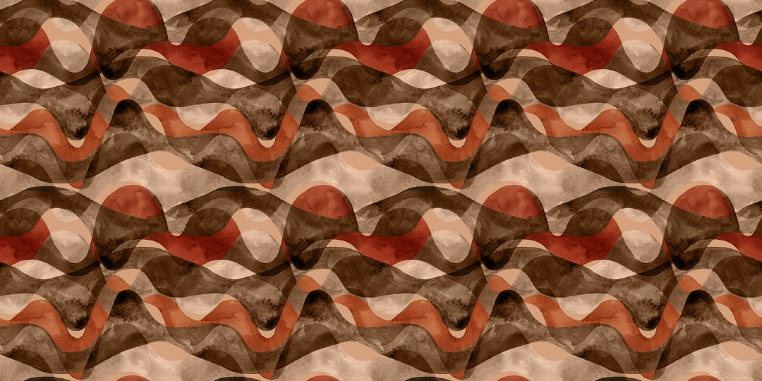 Papier peint tendance vague abstraite terracotta