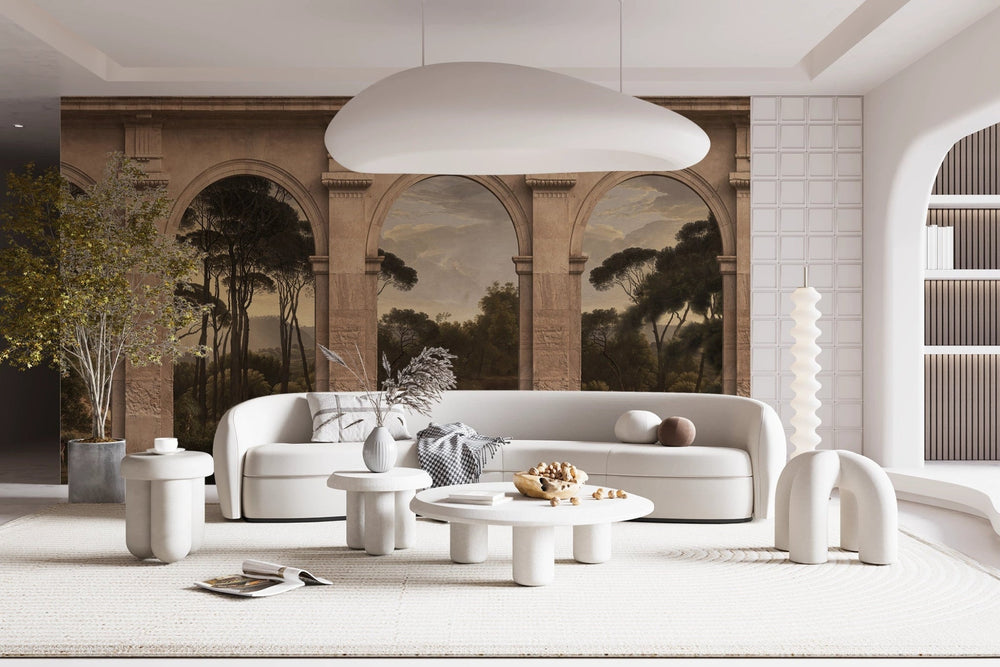 Papier peint trompe l'oeil paysage italien Paesaggio - Kam & Leon