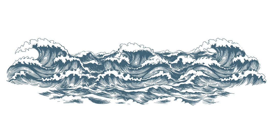 Papier Peint Vagues Ondoyantes - Kam et Léon