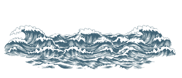 Papier Peint Vagues Ondoyantes - Kam et Léon