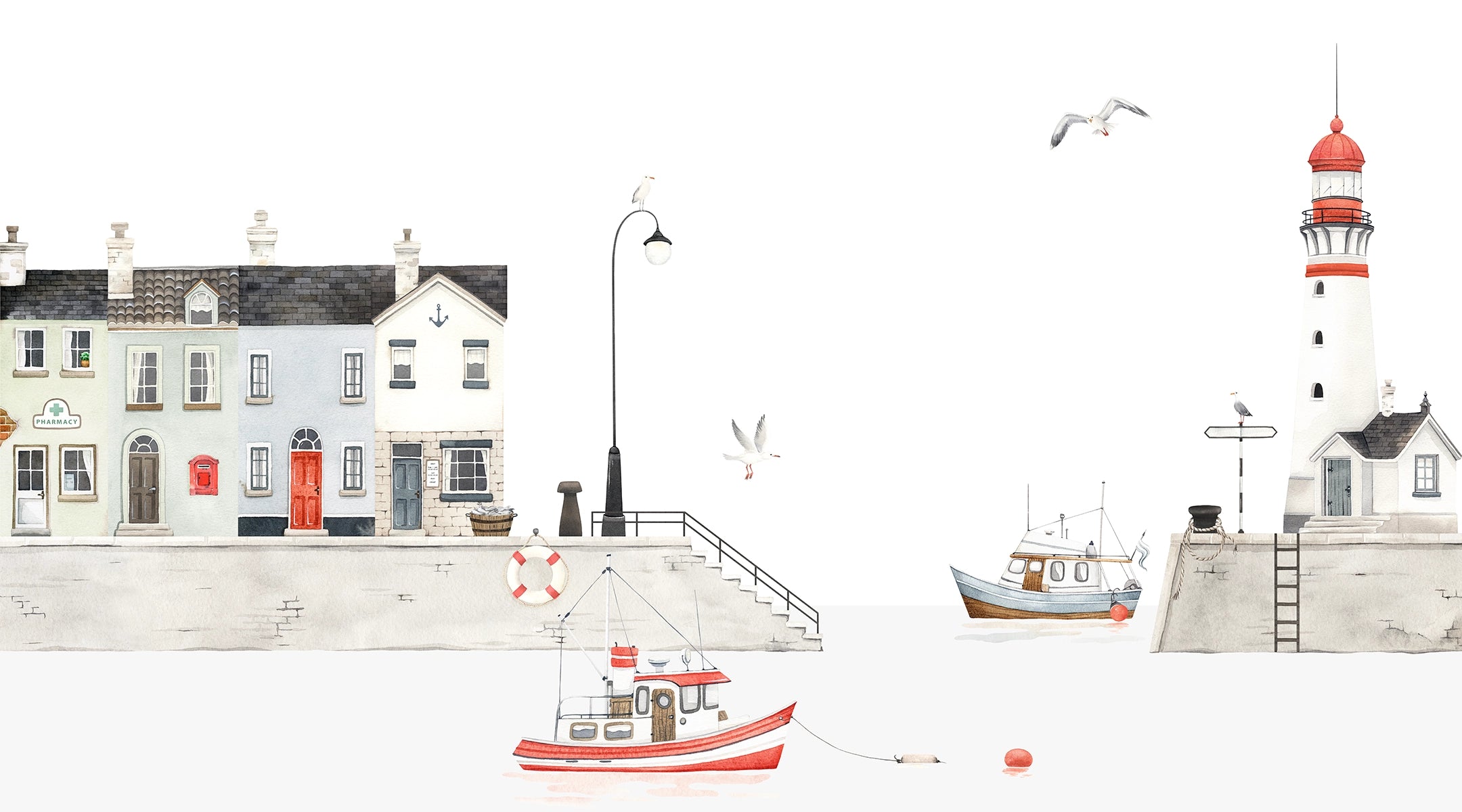 Papier peint panoramique Village Côtier