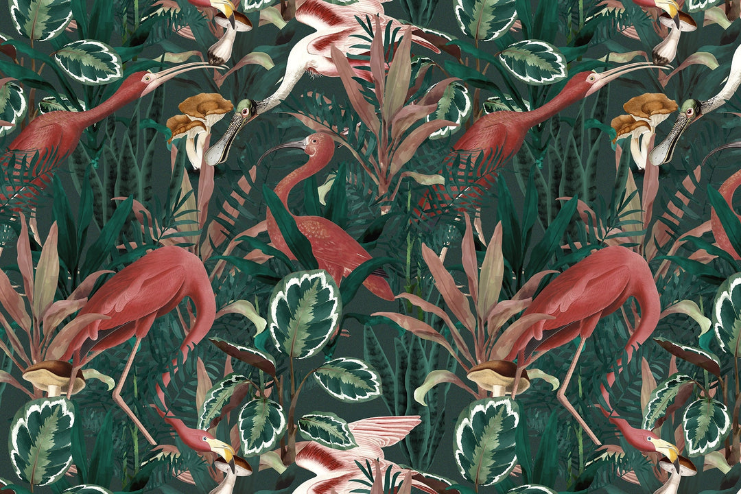 Papier Peint Vintage Oiseaux Exotiques - Kam et Léon