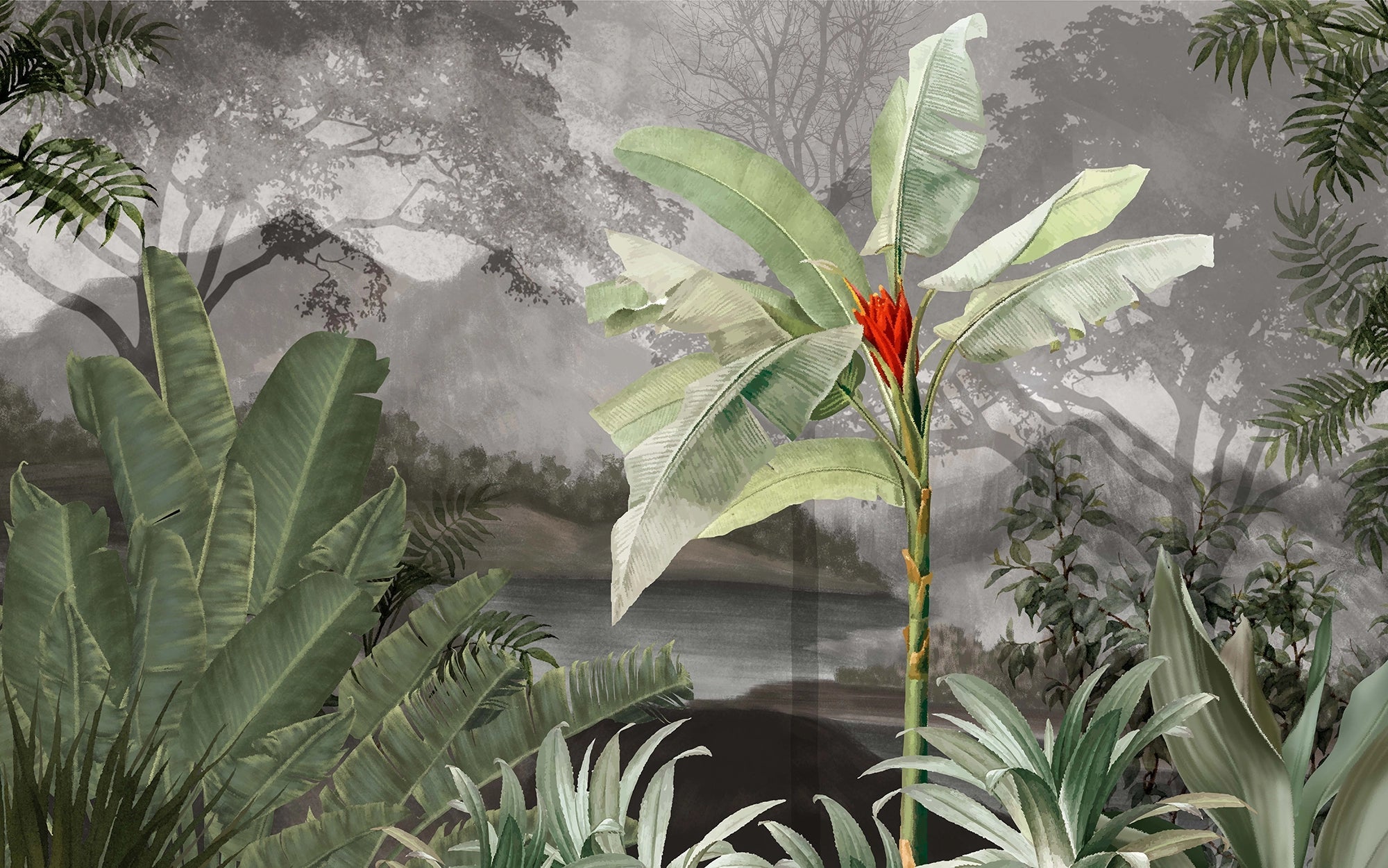 Tapisserie Murale au cœur de la forêt tropicale