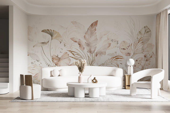 Tapisserie murale feuille tropicale
