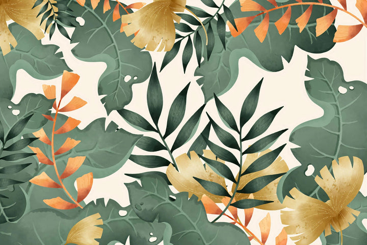 Tapisserie murale feuille végétale - Kam et Léon