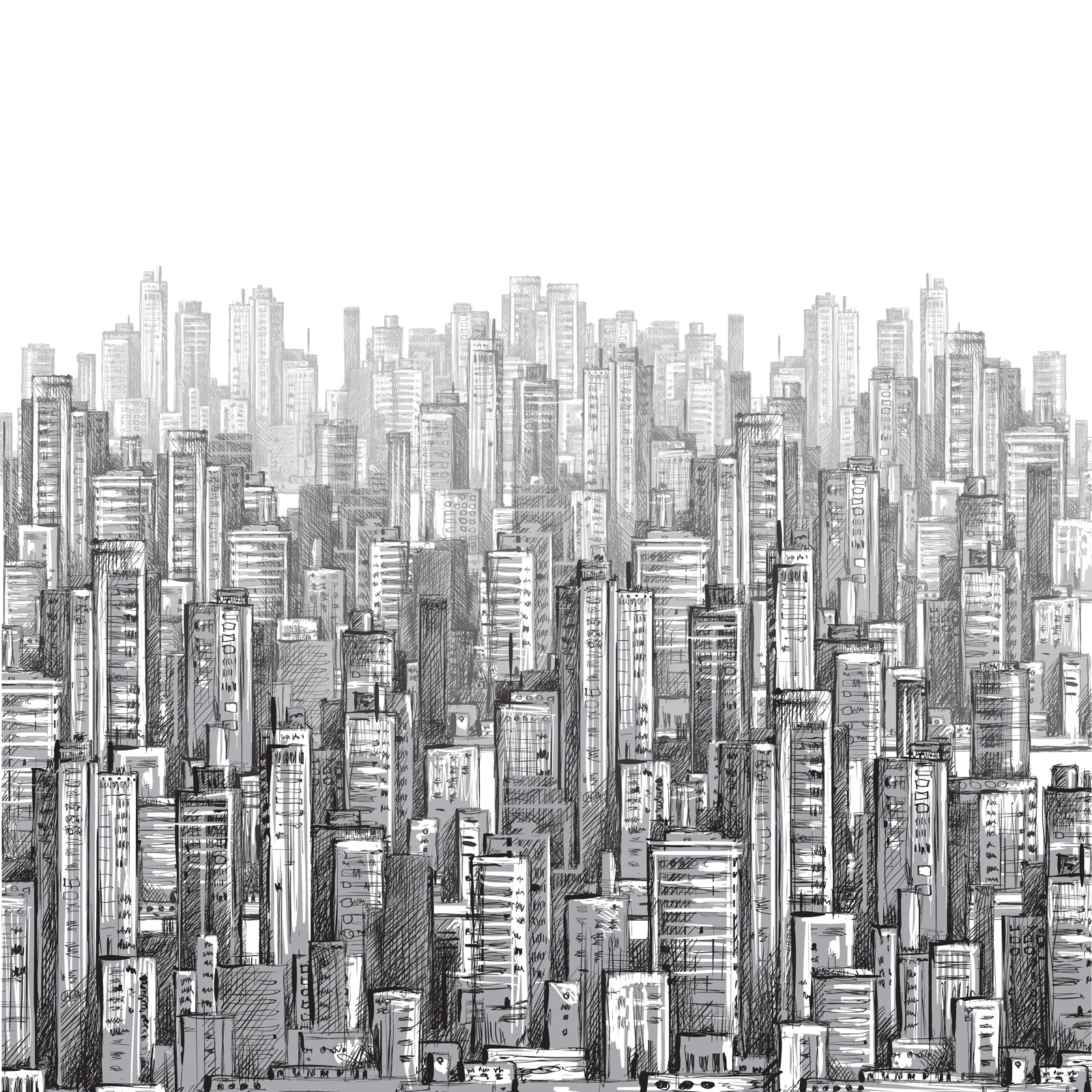 Skyscrapers panoramic wall tapestry