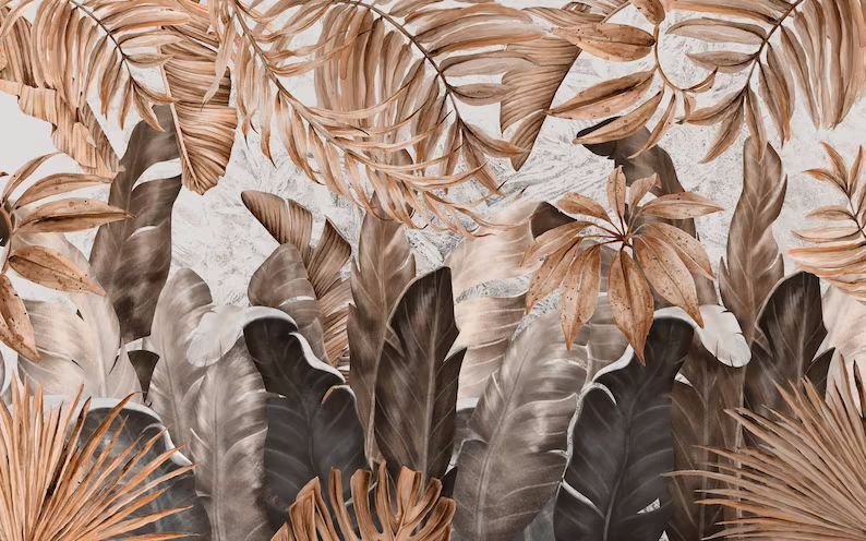 Papier peint feuilles exotiques livraison offerte - Kam & Leon