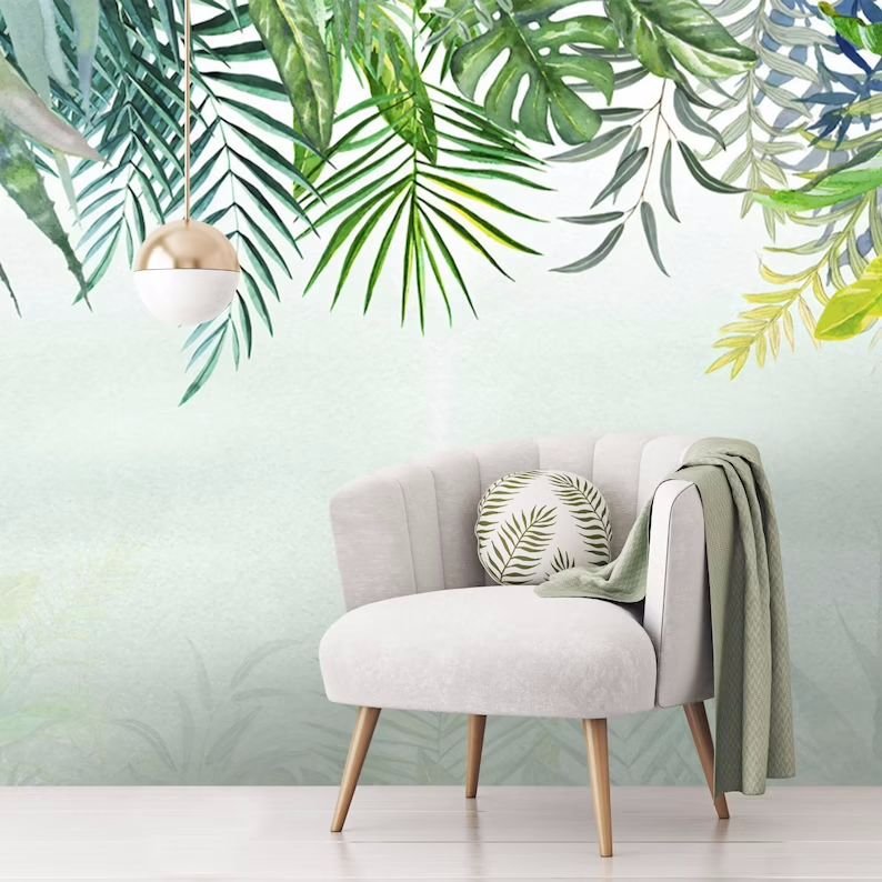Papier peint feuilles tropicales livraison offerte - Kam & Leon