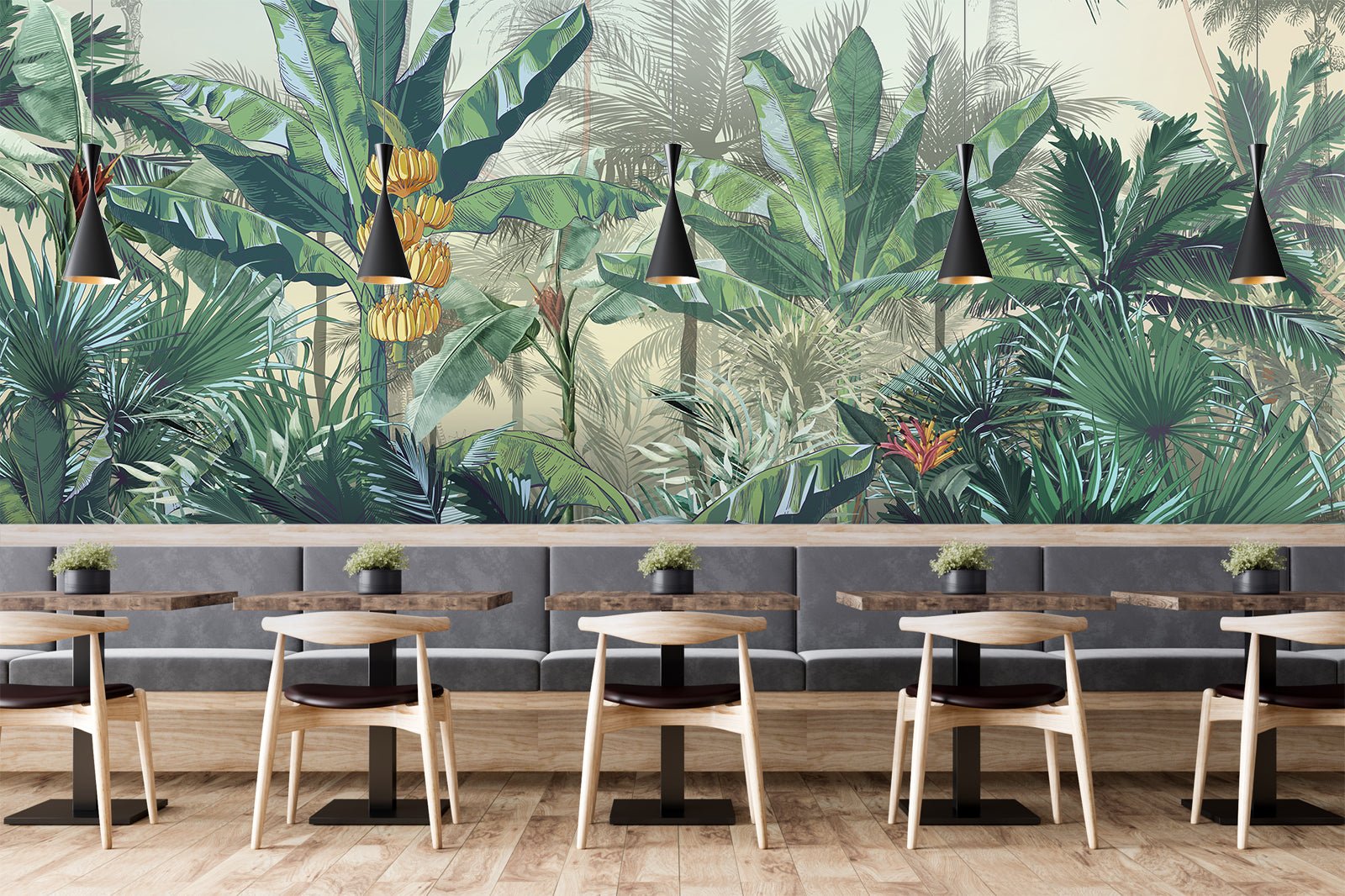 Papier peint panoramique forêt tropicale livraison offerte - Kam & Leon