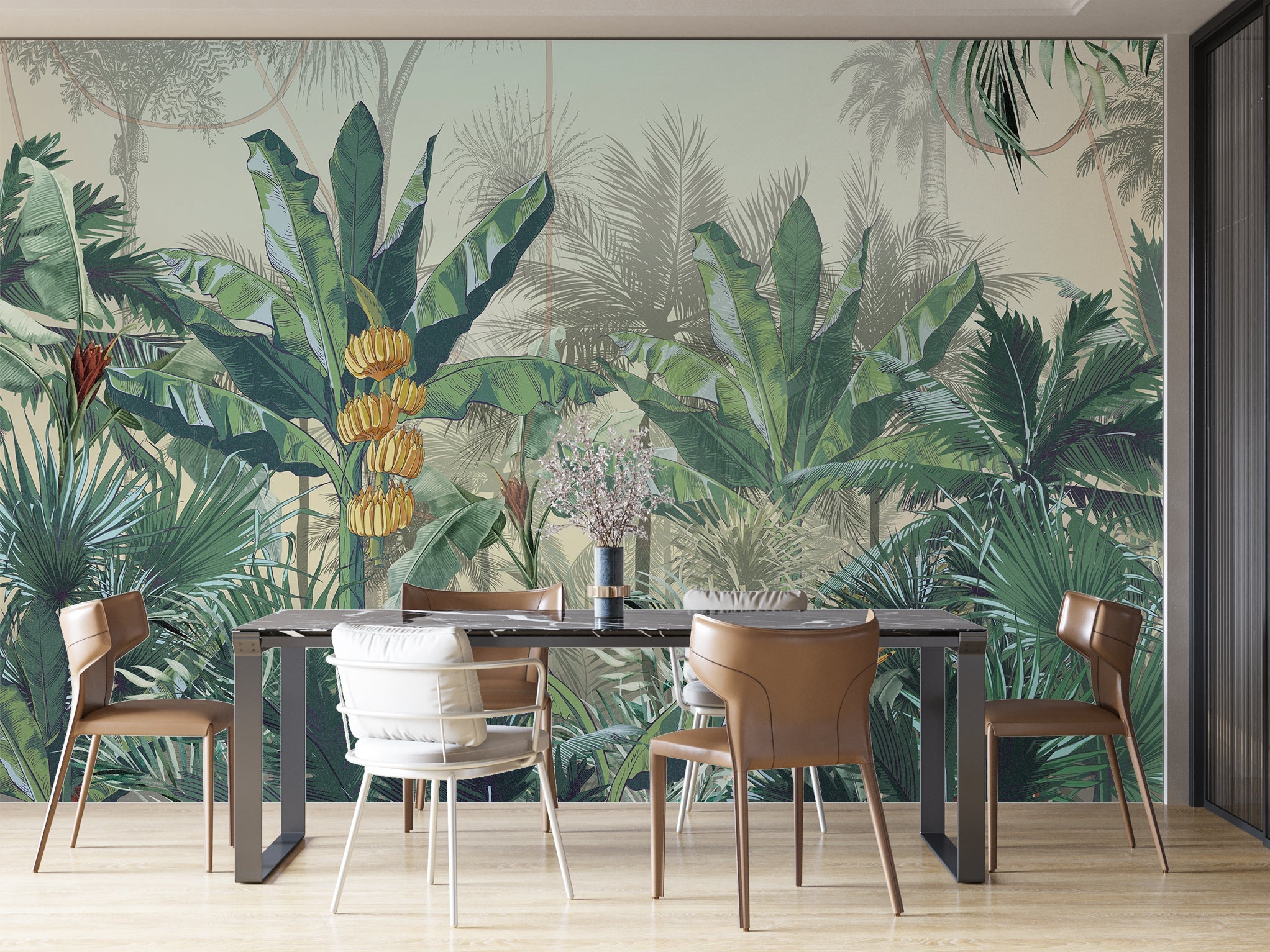 Papier peint panoramique forêt tropicale livraison offerte - Kam & Leon