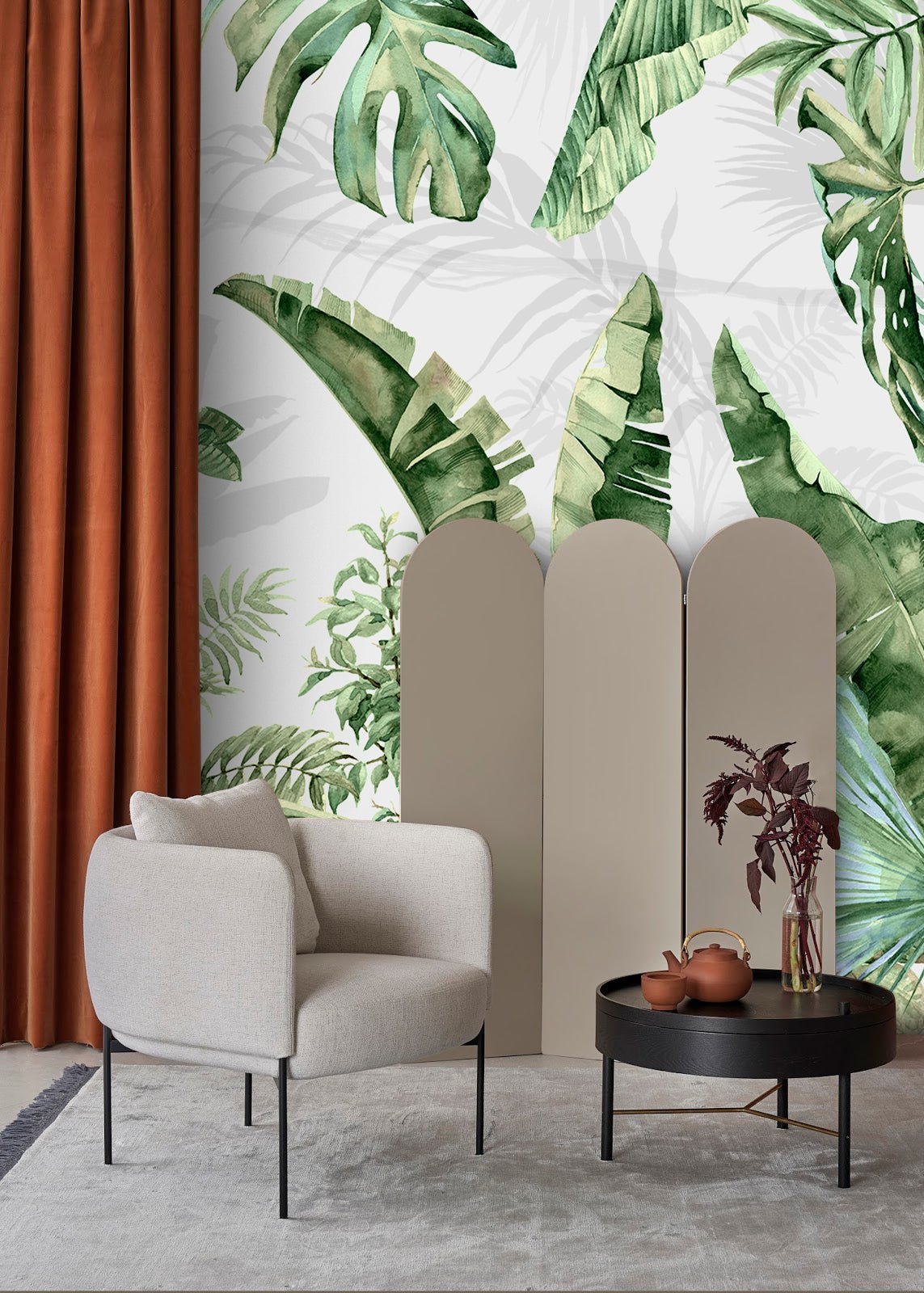 Papier peint panoramique jungle tropicale livraison offerte - Kam & Leon
