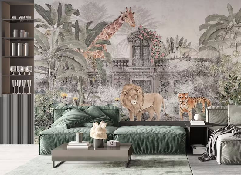 Fresque murale panoramique temple de la jungle livraison offerte - Kam & Leon