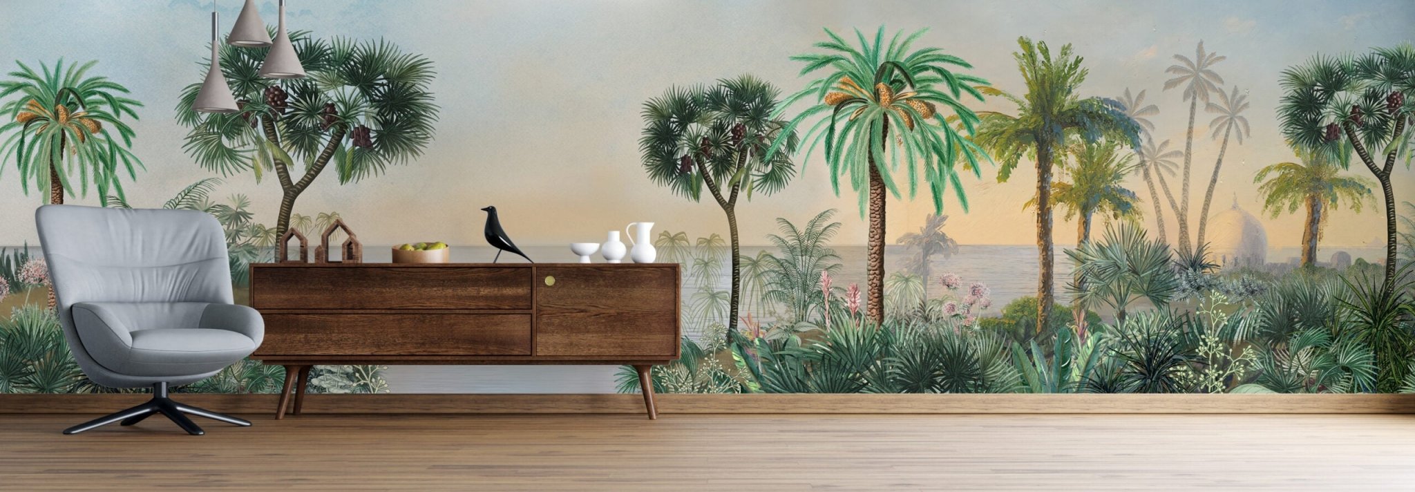 Papier peint panoramique plage tropicale livraison offerte - Kam & Leon