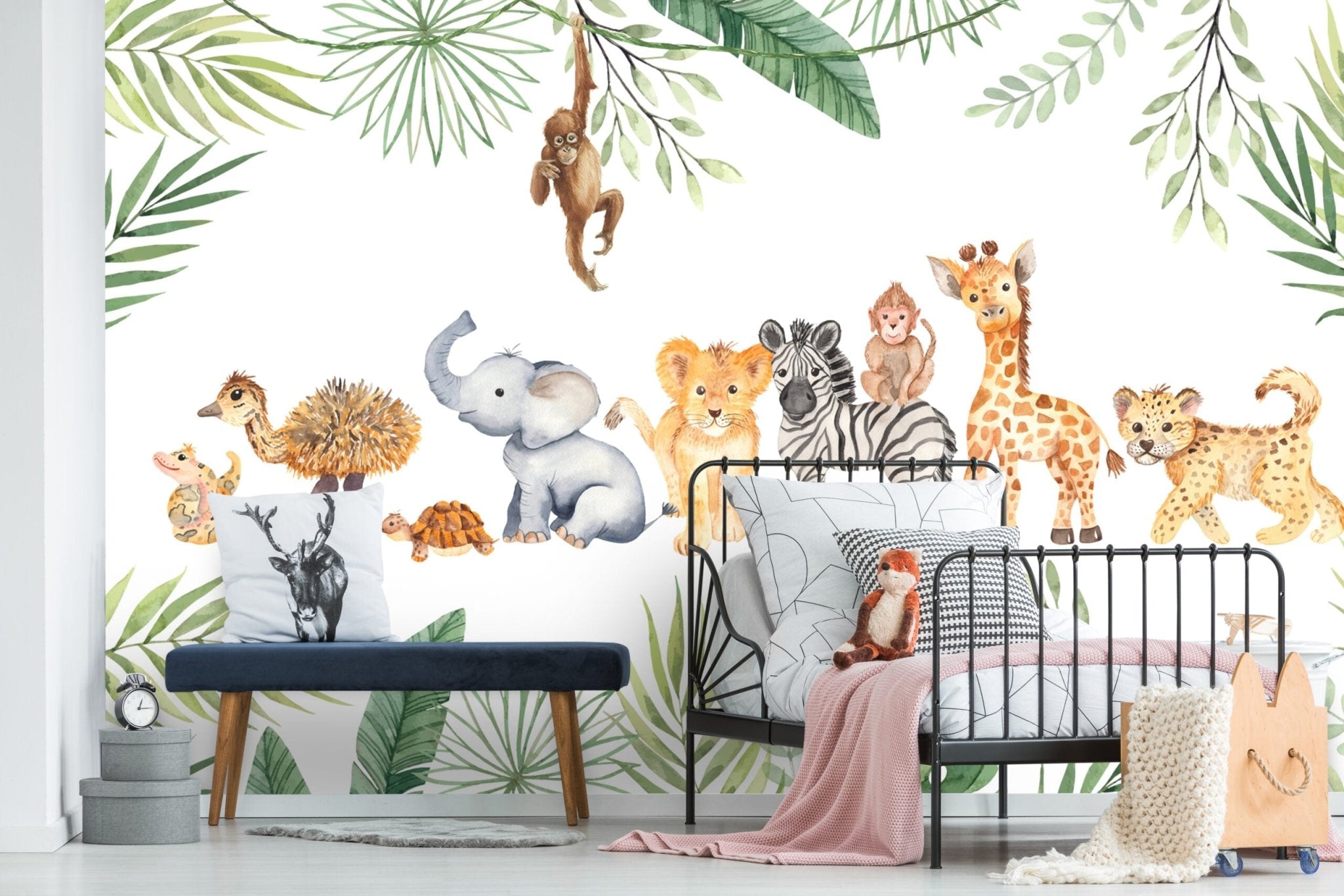 Papier peint animaux de la jungle chambre enfant livraison offerte - Kam & Leon