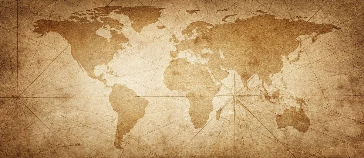 Papier peint carte du monde ancienne - Kam & Leon