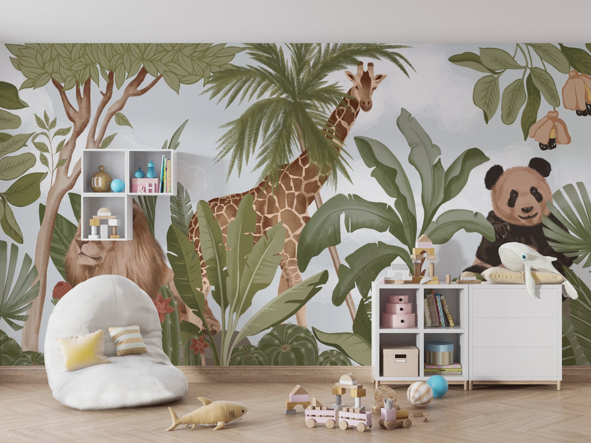 Papier peint chambre enfant Panda et Cie - Kam & Leon