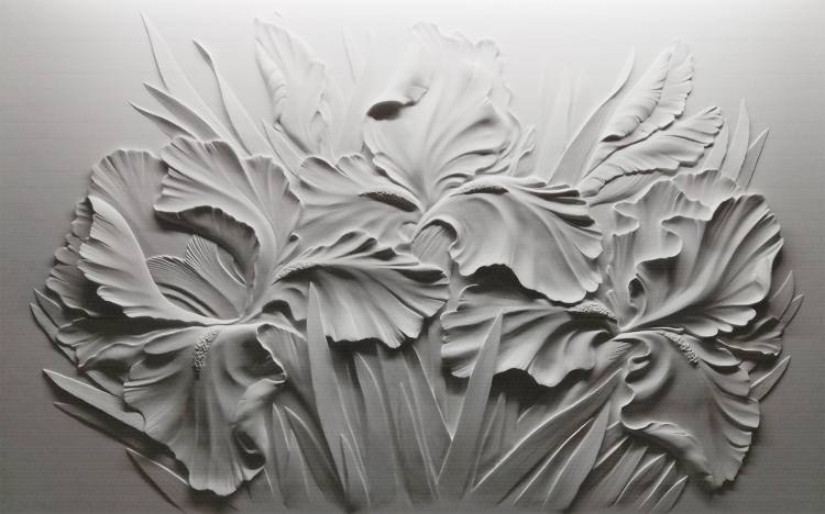 Papier peint effet 3D sculpture sur plâtre - Kam & Leon