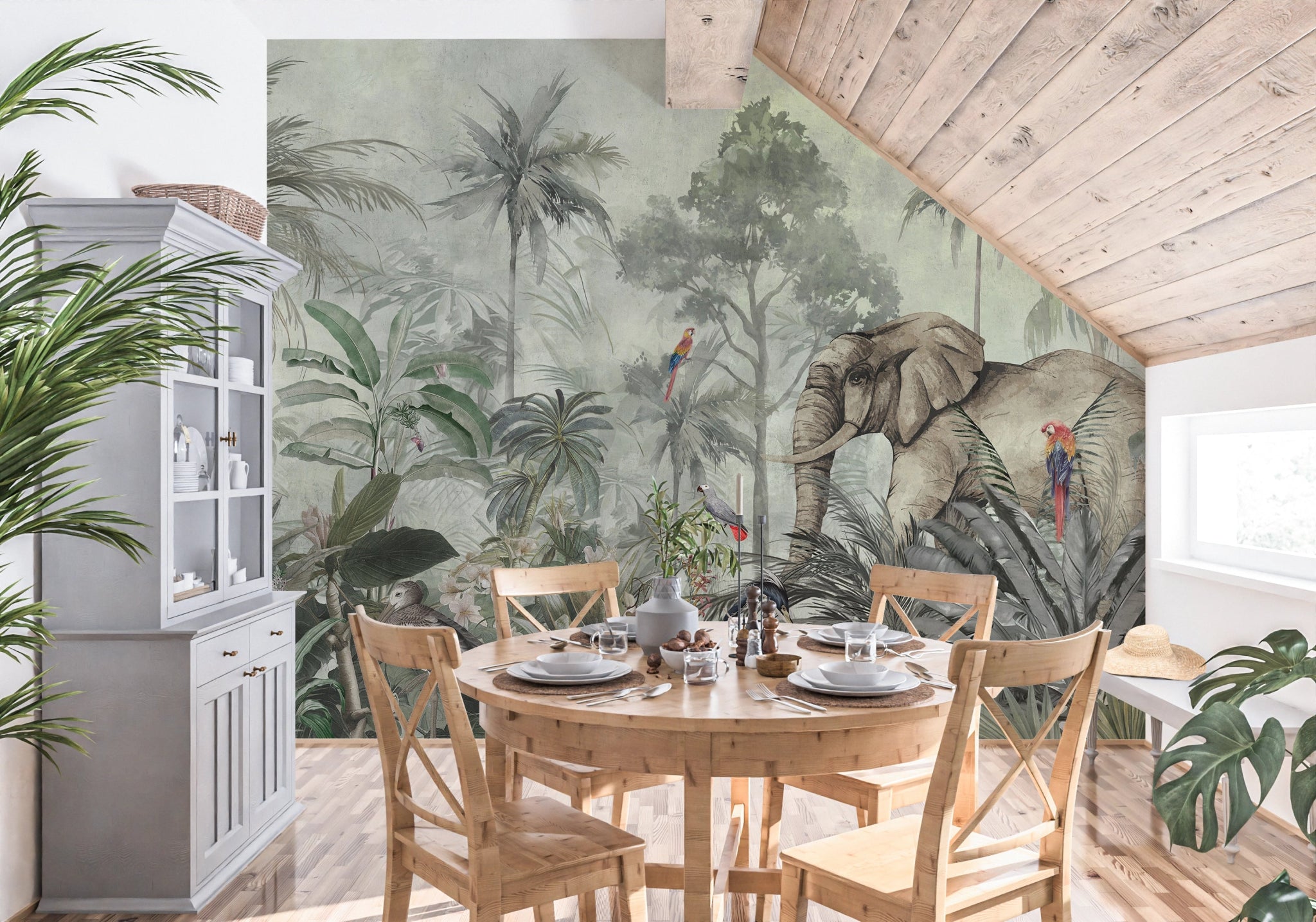 Papier peint Éléphant dans la Jungle - Kam & Leon