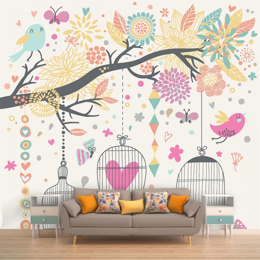 Papier peint floral chambre enfant - Kam & Leon