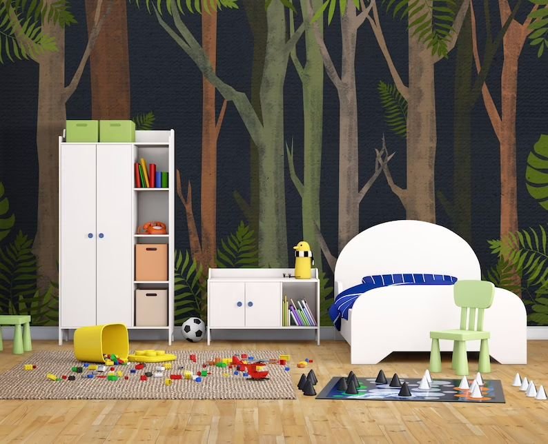 Papier peint forêt chambre enfant - Kam & Leon