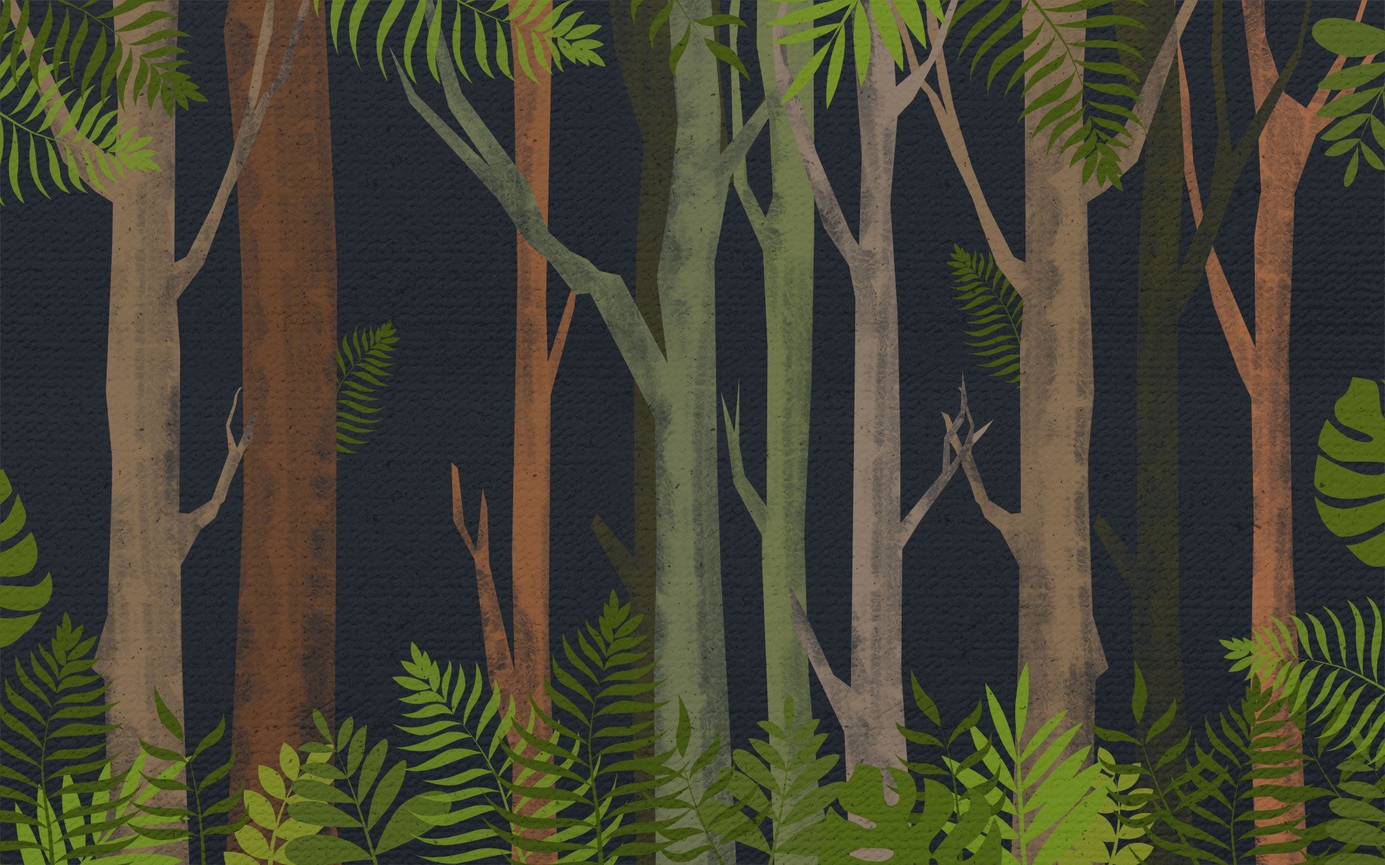 Papier peint forêt chambre enfant - Kam & Leon