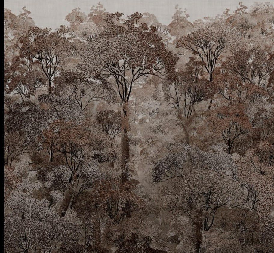 Papier peint forêt dessin japonais - Kam & Leon