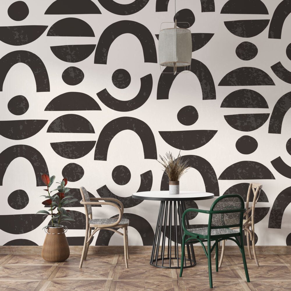 Papier peint formes abstraites arrondies - Kam & Leon